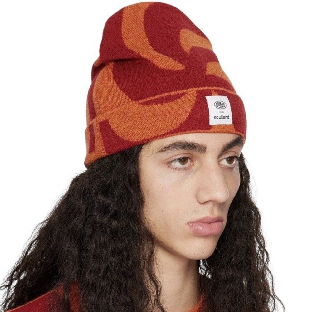Soulland Red & Orange Armor Lux Edition Jacquard Wool Beanie